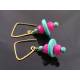Turquoise and Pink Jade Earrings