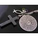 Our Father Prayer Necklace with Hematite Cross, Ichthus, Peridot and Amethyst