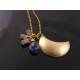 Crescent Moon with Iolite and Labradorite