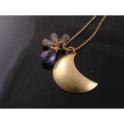 Crescent Moon with Iolite and Labradorite