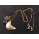 Crescent Moon with Iolite and Labradorite