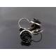 Black Flower Earrings, Sleeper Style