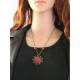 Victorian Style Burgundy Mirror Bead Necklace