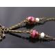 Victorian Style Burgundy Mirror Bead Necklace