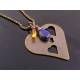 Two Heart - Heart Pendant Necklace with Birthstones