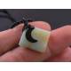 Black Moon Necklace with Green Moonstone