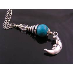 Sweet Moon, Turquoise and Quartz Necklace