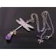 Dragonfly Necklace with Amethyst Drop
