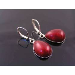 Vintage Red Teardrop Earrings