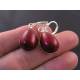 Teardrop Earrings with Vintage Red Inset