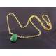 Gold Necklace with Chrysoprase