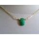 Gold Necklace with Chrysoprase