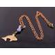 Whale Charm Necklace with Blue Kyanite and Moonstones