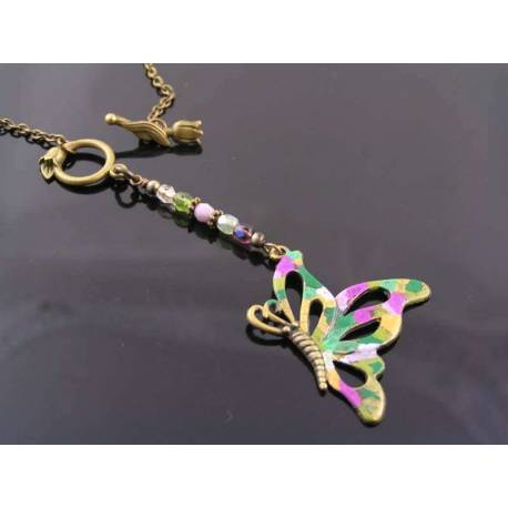Large Colourful Butterfly Necklace