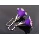 Large Lucite Flower Earrings, Purple and Pink