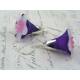 Large Lucite Flower Earrings, Purple and Pink