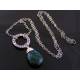 Large Azurite and Malachite Inspirational Necklace, Forever