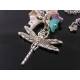 Dragonfly Necklace with Czech Glass Flowers