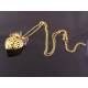 Filigree Heart and Gemstone Gold Necklace