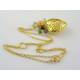 Filigree Heart and Gemstone Gold Necklace