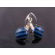 Blue and Black Sleeper Earrings