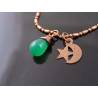Crescent Moon Necklace with Green Onyx
