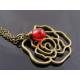 Rose and Red Drop Necklace, Gift Idea