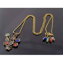 Cute Flower Pot Crystal Set Necklace