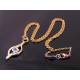 Abstract Crystal Set Rose Gold Pendant Necklace