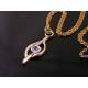 Abstract Crystal Set Rose Gold Pendant Necklace