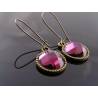 Faceted Purple Drop Earrings with Tree of Life Charm