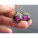 Faceted Purple Drop Earrings with Tree of Life Charm