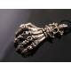 Skeleton Hand and Skull Leather Necklace