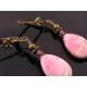 Rhodochrosite Earrings with Leaf Charm