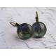 Tree and Moon, Cabochon Sleeper Earrings