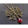 Crystal Set Filigree Bow Necklace