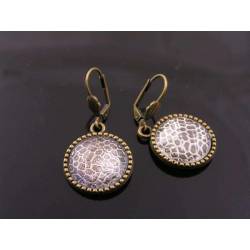 Snake Skin Cabochon Earrings