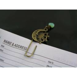 Sun and Moon Birthstone Bookmark, Chrysoprase, Customized