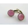 Pink Cabochon Sleeper Style Earrings
