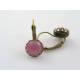 Pink Cabochon Sleeper Style Earrings