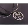 Gothic Necklace with Pentagram, Skeleton and Red Blood Drop