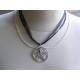 Gothic Necklace with Pentagram, Skeleton and Red Blood Drop