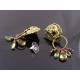 Large Lion Door Knocker Earrings with Garnet, Citrine and Peridot