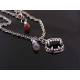 Vampire Fangs Necklace with Labradorite and Red Cubic Zirconia