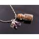 Tiny Glass Bottle with Vervain, Amethyst and Quartz Protection Necklace