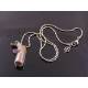 Tiny Glass Bottle with Vervain, Amethyst and Quartz Protection Necklace