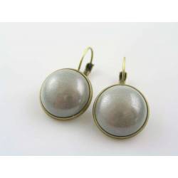 Modernistic Silver and Bronze Earrings