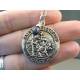 St Christopher Medan Necklace with Birthstone