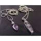 Gothic Necklace Set with Skeleton and Amethyst