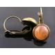 Peach and Gold Cabochon Earrings